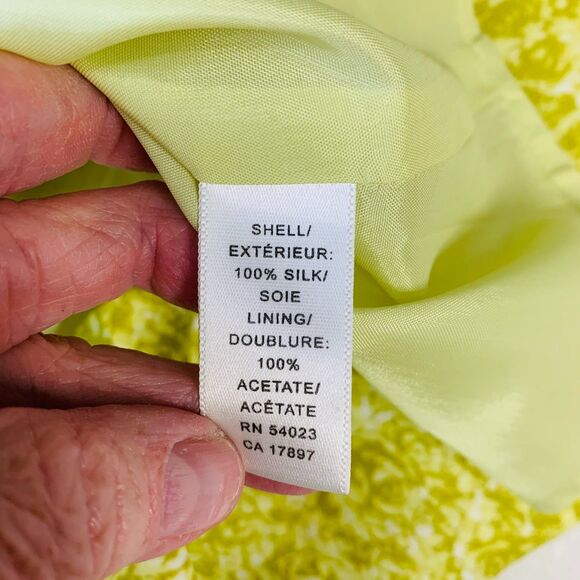 Womens VTG Banana Republic‎ Silk Skirt Lime Green Chartreuse Lined Size 10 - Picture 10 of 13